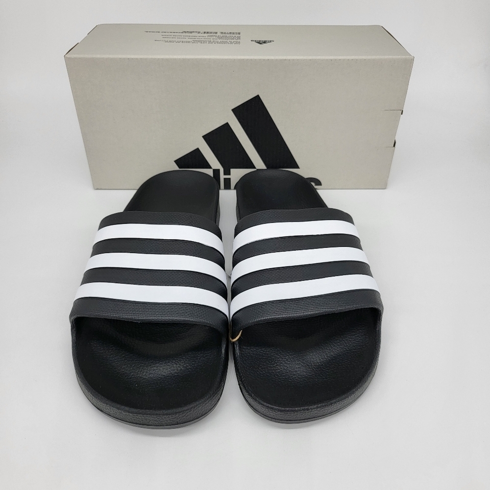 New Adidas Adilette Aqua Stripe Slides Men's Size 12 - Picture 3 of 7